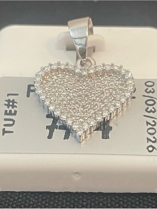 no brand Jewelry - Beautiful Heart Shape Moissanite pendant 0.50ctw rhodium plating over 925 silver